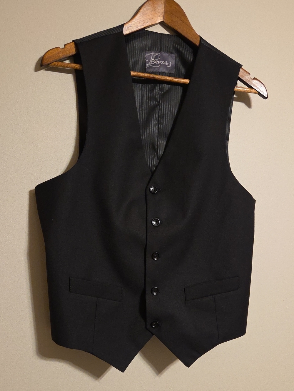 BERTOLINI Men's Black Dress Vest